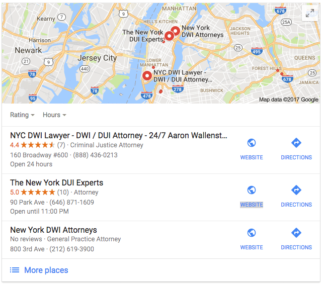 Google Maps Spam in New York City