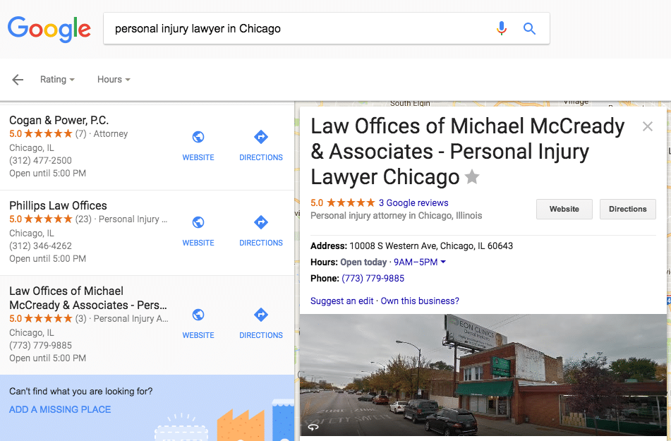 Personal injury lawyer spamming Google Maps